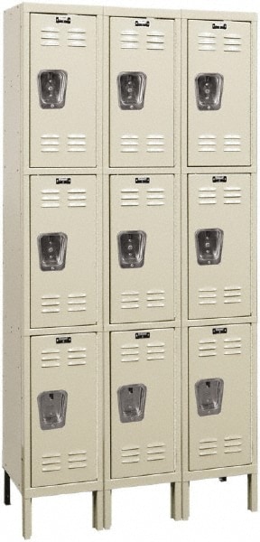 HALLOWELL U3258-3A-PT 3-Wide Locker: Image