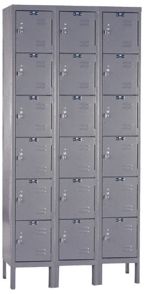 HALLOWELL U3228-6HG 3-Wide Locker: Padlock 