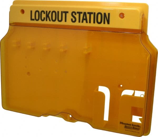 Master Lock 1482B Padlock Lockout Station: Empty, 4 Max Locks, Polycarbonate Station 