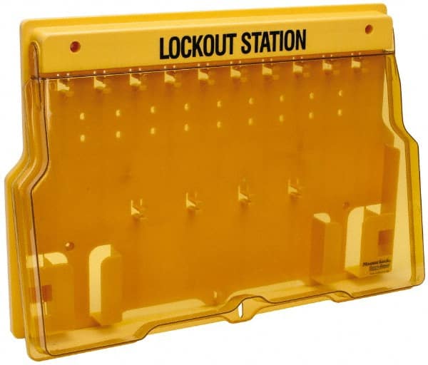 Master Lock 1483B Padlock Lockout Station: Empty, 10 Max Locks, Polycarbonate Station 