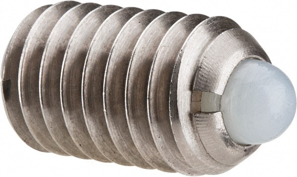 Threaded Spring Plunger: 3/8-16, 5/8" Thread Length, 0.186" Dia, 0.11" Projection