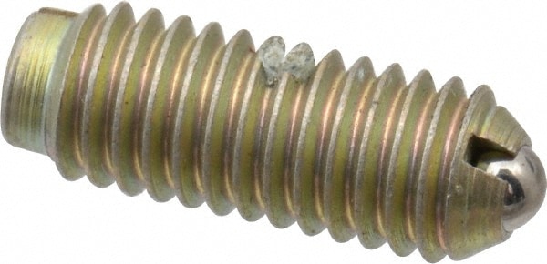 Threaded Ball Plunger: 10-32, 0.093" Ball Dia, 33/64" Body Length, 0.025" Max Ball Reach