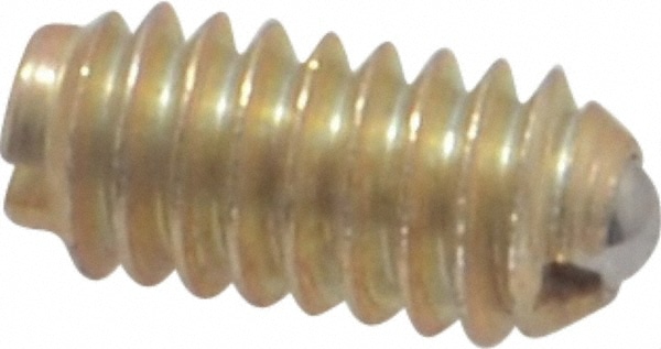 Threaded Ball Plunger: 1/4-20, 0.125" Ball Dia, 17/32" Body Length, 0.035" Max Ball Reach