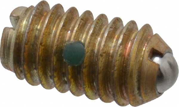Threaded Ball Plunger: 5/16-18, 0.156" Ball Dia, 37/64" Body Length, 0.04" Max Ball Reach