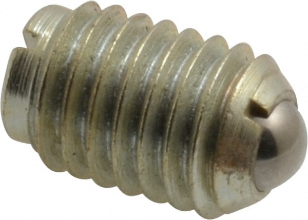 Threaded Ball Plunger: 1/2-13, 0.281" Ball Dia, 3/4" Body Length, 0.072" Max Ball Reach