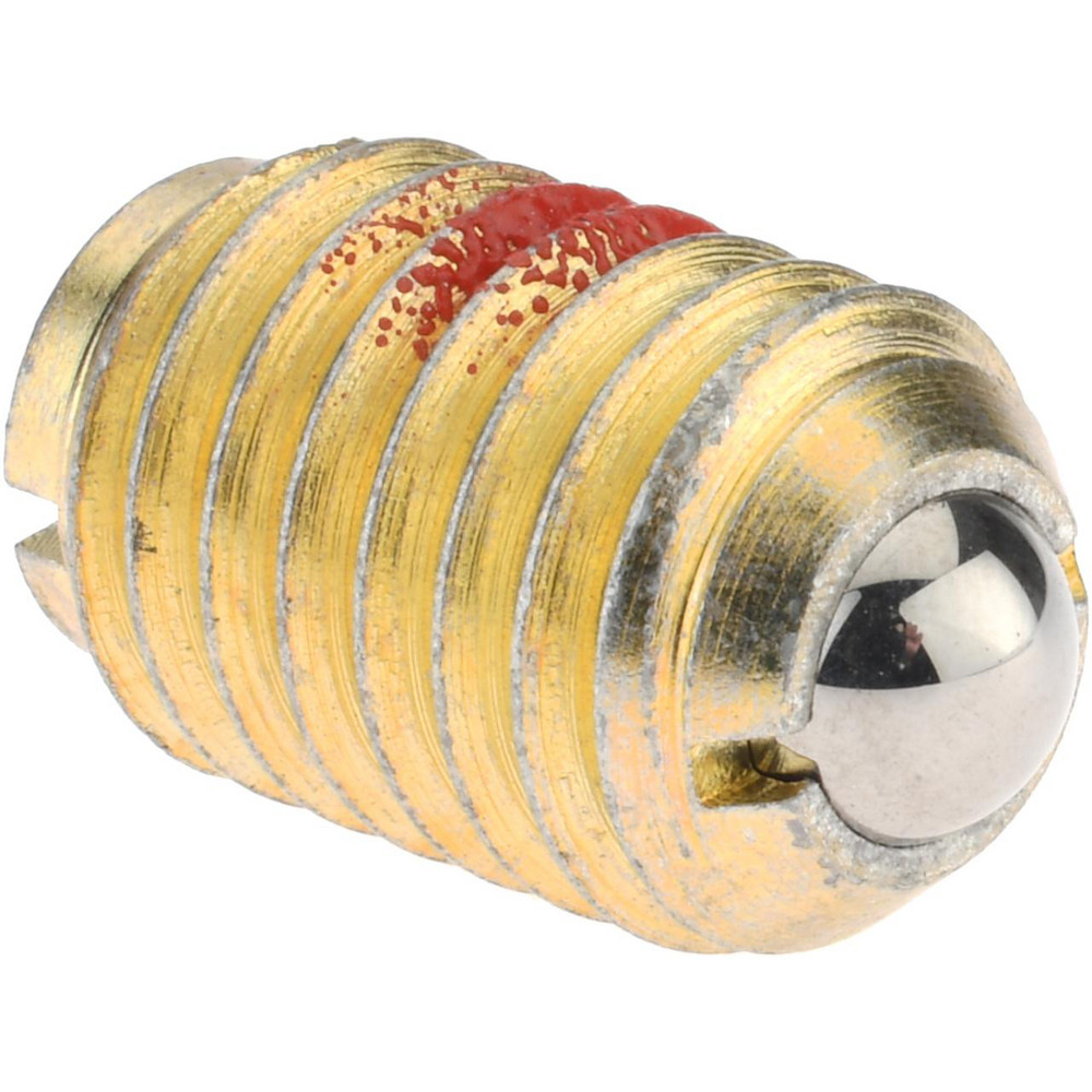 Threaded Ball Plunger: 1/2-13, 0.281" Ball Dia, 3/4" Body Length, 0.072" Max Ball Reach