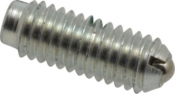 Threaded Ball Plunger: 10-32, 0.093" Ball Dia, 33/64" Body Length, 0.025" Max Ball Reach