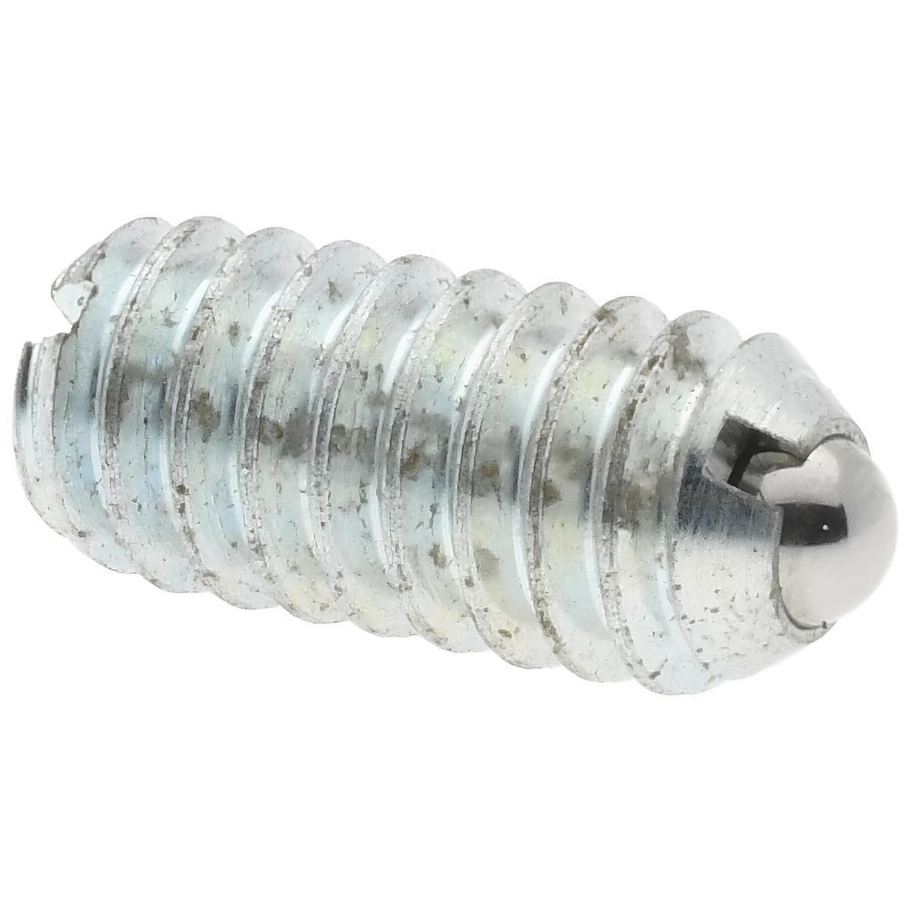 Threaded Ball Plunger: 1/4-20, 0.125" Ball Dia, 17/32" Body Length, 0.035" Max Ball Reach