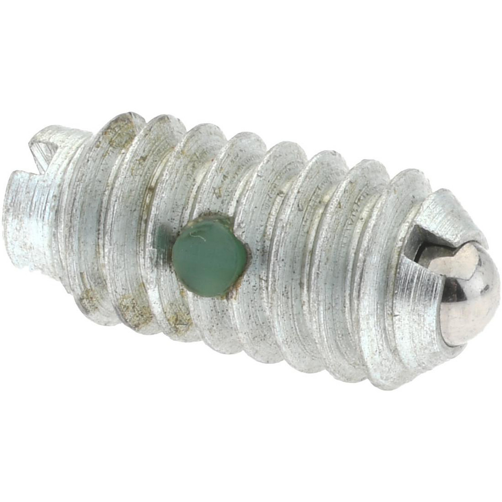 Threaded Ball Plunger: 1/4-20, 0.125" Ball Dia, 17/32" Body Length, 0.035" Max Ball Reach