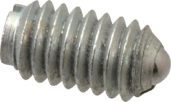 Threaded Ball Plunger: 5/16-18, 0.156" Ball Dia, 37/64" Body Length, 0.04" Max Ball Reach