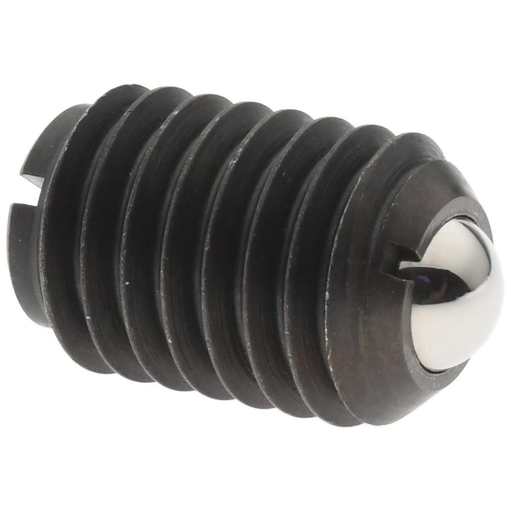 Threaded Ball Plunger: 1/2-13, 0.281" Ball Dia, 3/4" Body Length, 0.072" Max Ball Reach