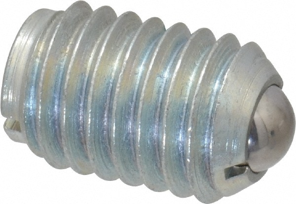 Threaded Ball Plunger: 1/2-13, 0.281" Ball Dia, 3/4" Body Length, 0.072" Max Ball Reach