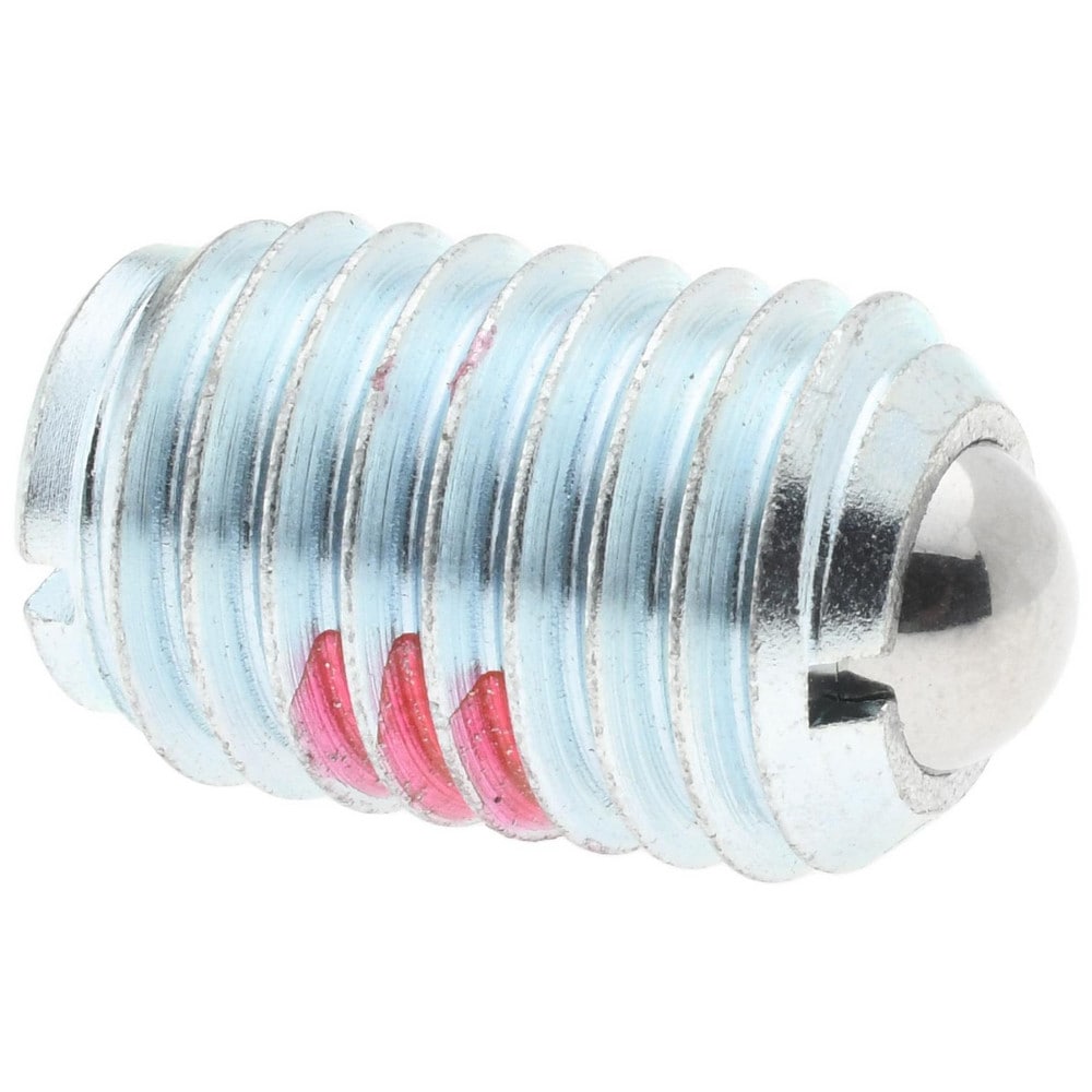 Threaded Ball Plunger: 5/8-11, 0.375" Ball Dia, 63/64" Body Length, 0.096" Max Ball Reach