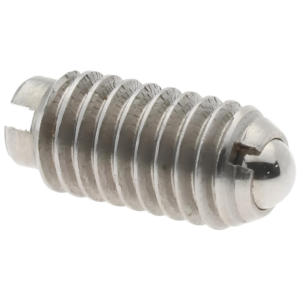 Threaded Ball Plunger: 8-36, 0.093" Ball Dia, 11/32" Body Length, 0.025" Max Ball Reach