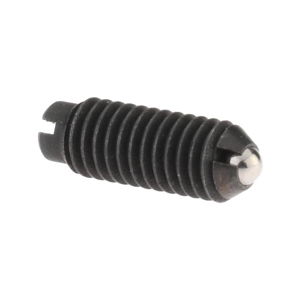 Threaded Ball Plunger: 10-32, 0.093" Ball Dia, 33/64" Body Length, 0.025" Max Ball Reach