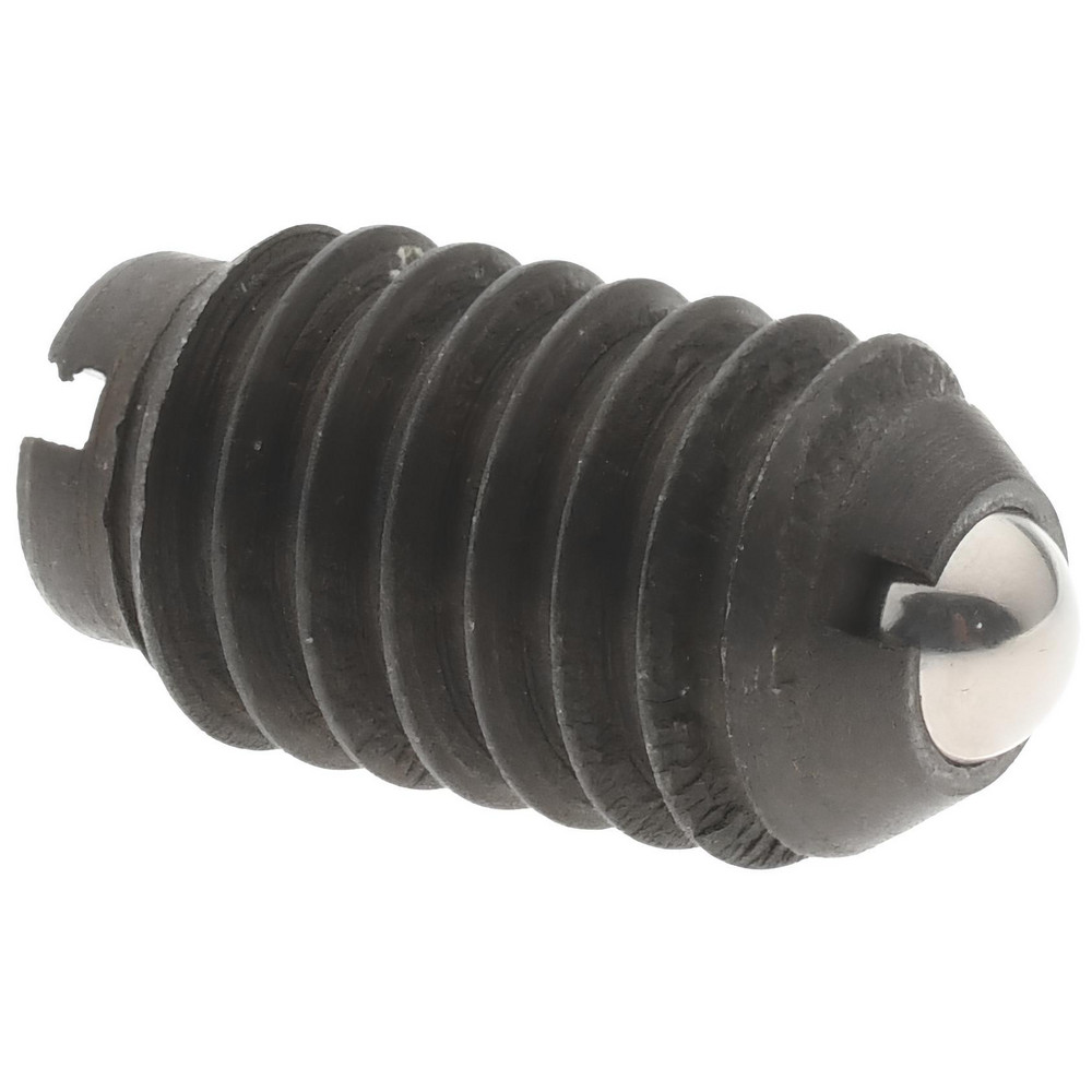 Threaded Ball Plunger: 5/16-18, 0.156" Ball Dia, 37/64" Body Length, 0.04" Max Ball Reach