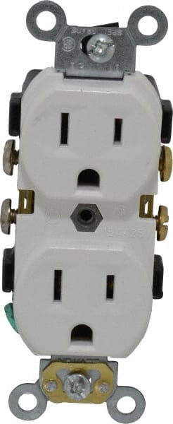 NEMA 5-15R 2 Pole 3 Wire 15A 125V Female Standard Receptacle Flange Outlet Flush 