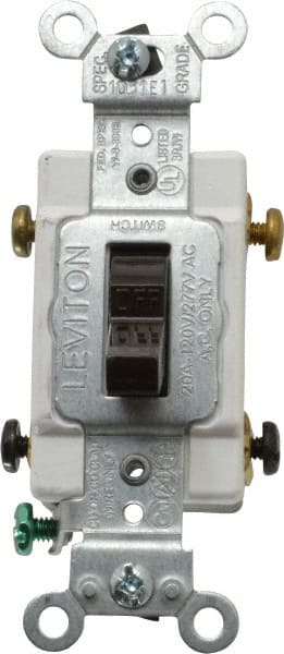 Leviton CSB2-20 2 Pole, 120 to 277 VAC, 20 Amp, Commercial Grade Toggle Wall Switch 