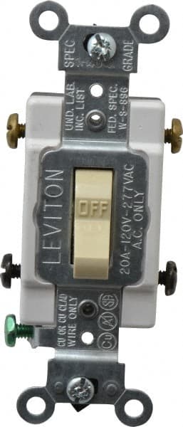 Leviton CSB2-20I 2 Pole, 120 to 277 VAC, 20 Amp, Commercial Grade Toggle Wall Switch 