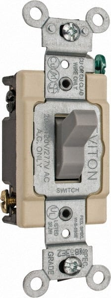 Leviton CSB4-20G 4 Pole, 120 to 277 VAC, 20 Amp, Commercial Grade Toggle Four Way Switch 