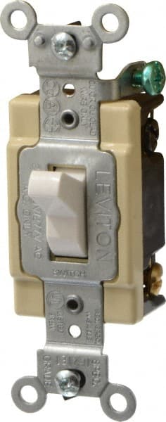 Leviton CSB4-20W 4 Pole, 120 to 277 VAC, 20 Amp, Commercial Grade Toggle Four Way Switch 