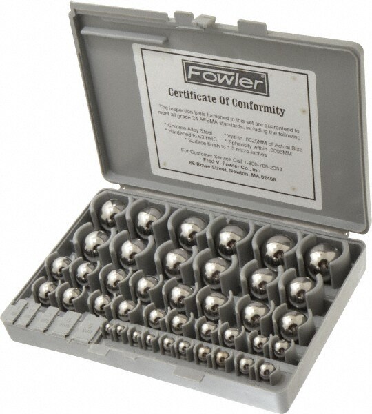 Gage Ball Sets; Minimum Diameter (mm): 1mm ; Maximum Diameter (mm): 25mm ; Accuracy Grade: 24 ; Material: Chrome Steel ; Standards: AFBMA Certified ; Hardness: 63 Rc
