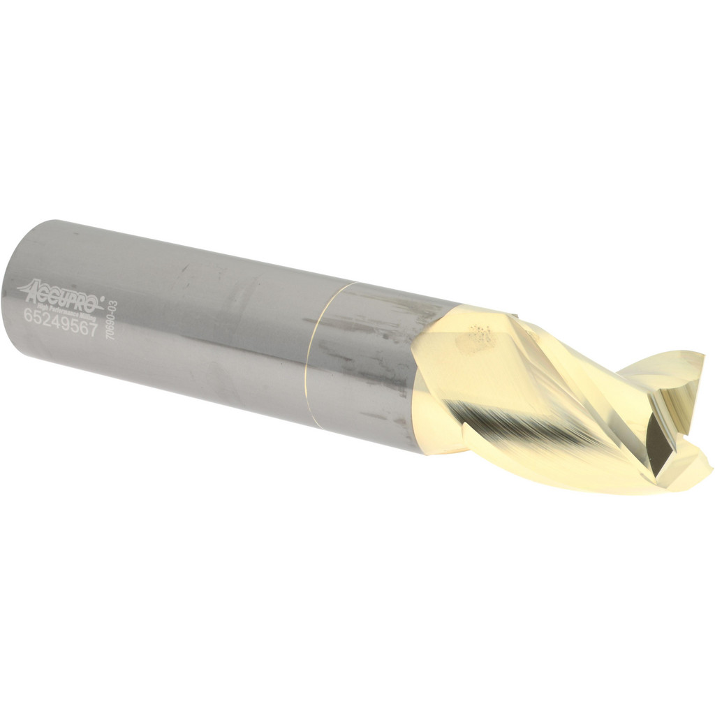 Accupro 35010020C5 Square End Mill: 1 Dia, 1-1/4 LOC, 1 Shank Dia, 5 OAL, 3 Flutes, Solid Carbide Image
