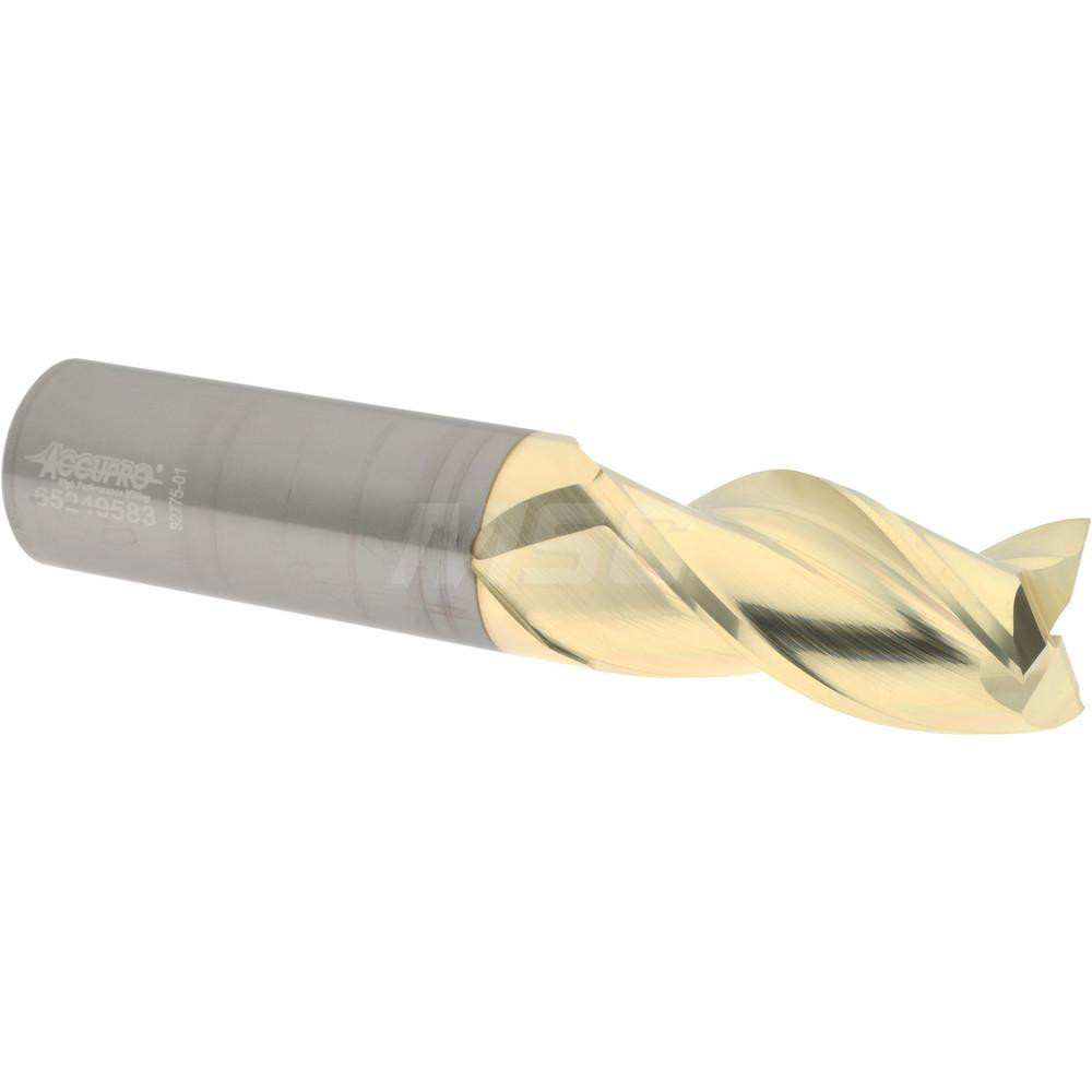 Accupro 35010032C5 Square End Mill: 1 Dia, 2 LOC, 1 Shank Dia, 5 OAL, 3 Flutes, Solid Carbide Image