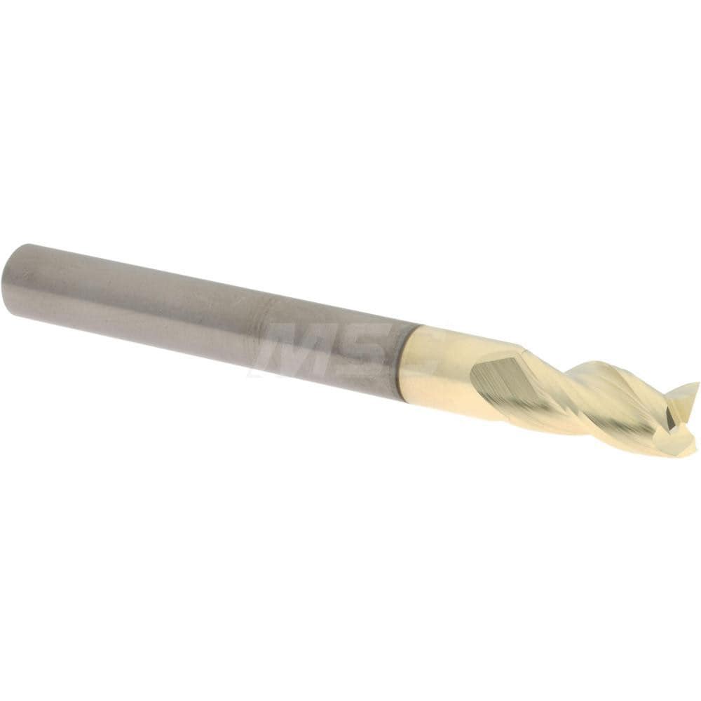 Accupro - Square End Mill: 1/4″ Dia, 3/4″ LOC, 3 Flutes, Solid