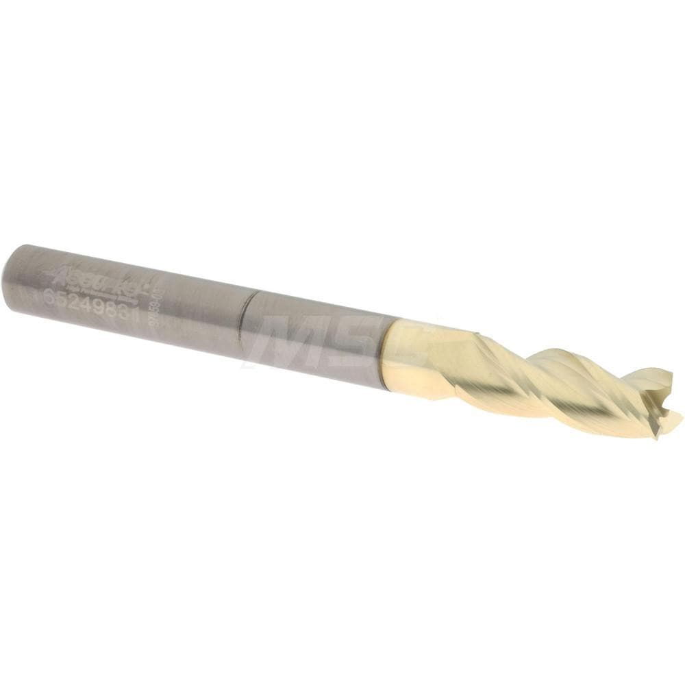 Accupro 35025010C5 Square End Mill: 1/4 Dia, 5/8 LOC, 1/4 Shank Dia, 2-1/2 OAL, 3 Flutes, Solid Carbide 