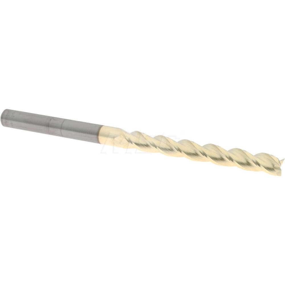 Accupro 35025032C5 Square End Mill: 1/4 Dia, 2 LOC, 1/4 Shank Dia, 4 OAL, 3 Flutes, Solid Carbide 