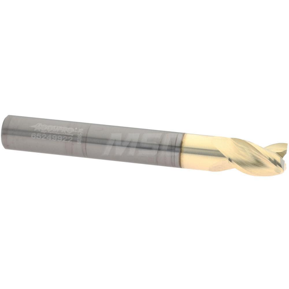 Accupro 35031207C5 Square End Mill: 5/16 Dia, 7/16 LOC, 5/16 Shank Dia, 2-1/2 OAL, 3 Flutes, Solid Carbide 