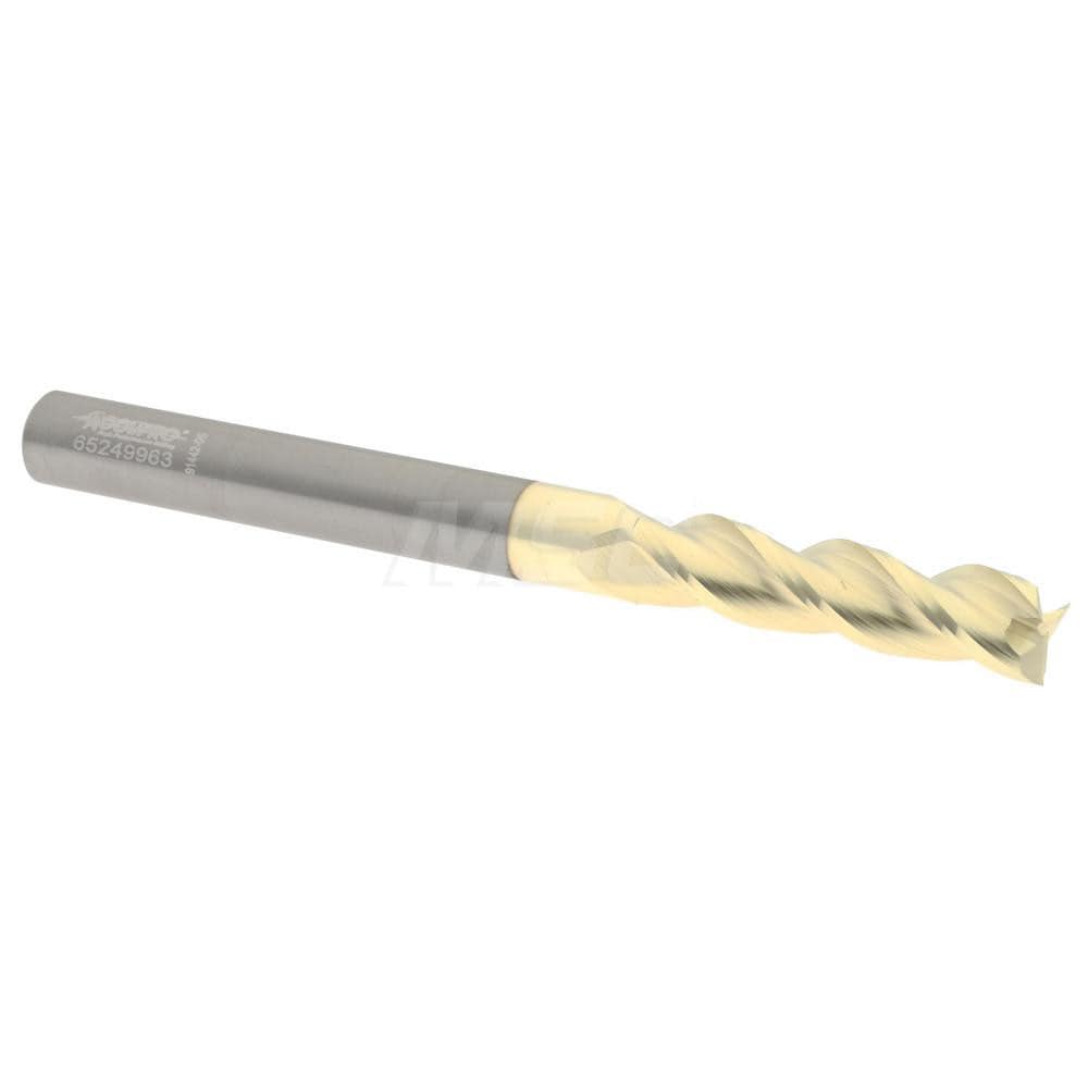 Accupro 35031220C5 Square End Mill: 5/16 Dia, 1-1/4 LOC, 5/16 Shank Dia, 3-1/2 OAL, 3 Flutes, Solid Carbide 