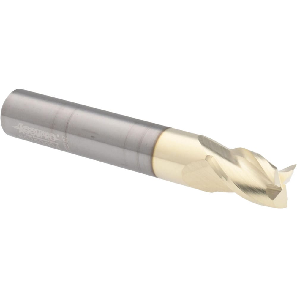 Accupro 35040609C5 Square End Mill: 13/32 Dia, 9/16 LOC, 7/16 Shank Dia, 2-3/4 OAL, 3 Flutes, Solid Carbide 