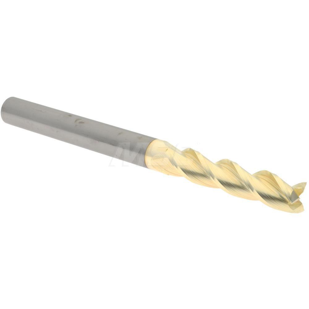 Accupro 35050036C5 Square End Mill: 1/2 Dia, 2-1/4 LOC, 1/2 Shank Dia, 6 OAL, 3 Flutes, Solid Carbide 