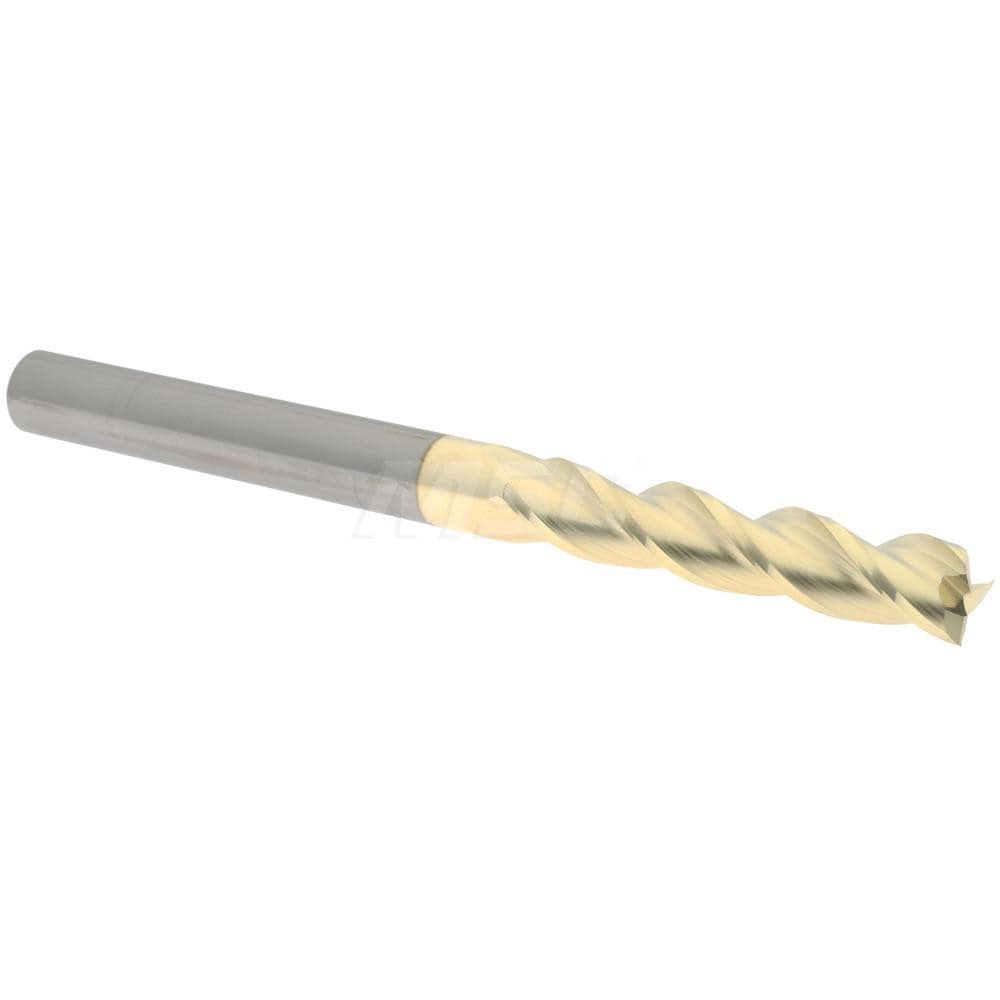 Accupro 35050040C5 Square End Mill: 1/2 Dia, 2-1/2 LOC, 1/2 Shank Dia, 6 OAL, 3 Flutes, Solid Carbide 