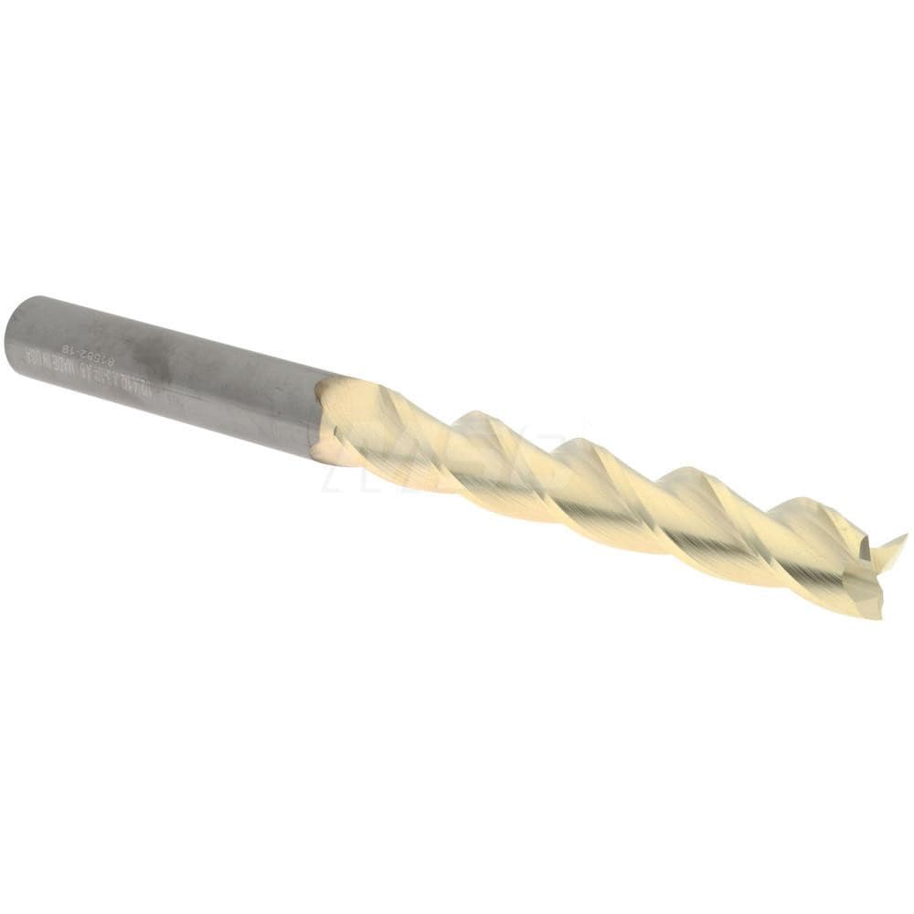 Accupro 35050052C5 Square End Mill: 1/2 Dia, 3-1/4 LOC, 1/2 Shank Dia, 6 OAL, 3 Flutes, Solid Carbide 