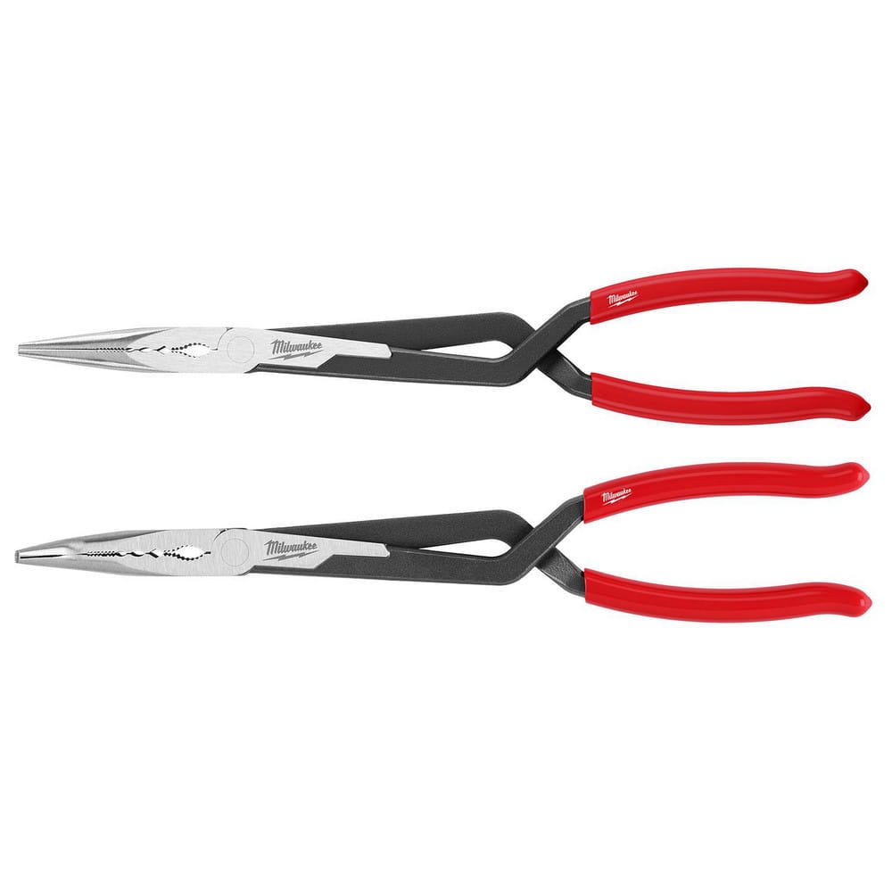 Plier Sets; Plier Type Included: Straight Long Reach Pliers ; Container Type: Clamshell ; Handle Material: Plastic ; Includes: (1) 13" Straight Long Reach Plier, (1) 13" 45 Degree Long Reach Plier ; Insulated: No ; Tether Style: Not Tether Capable