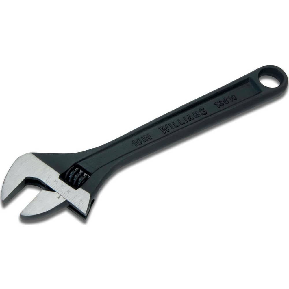 Adjustable Wrenches; Overall Length (Inch): 8in ; Finish: Black ; Handle Type: Plain ; Material: Chrome Vanadium Steel ; Measuring Scale: Yes ; Jaw Capacity (Inch): 1-1/8in