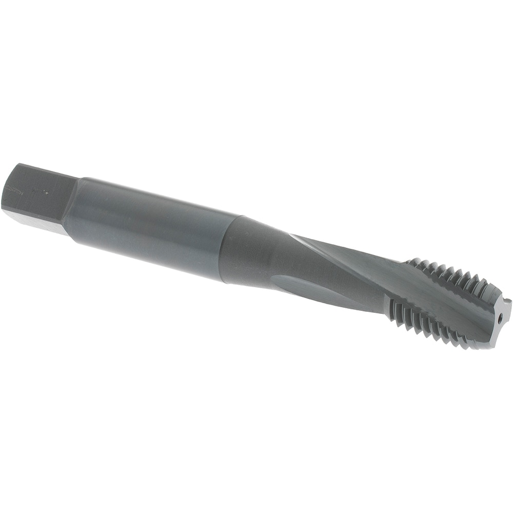 Spiral Flute Tap: M10x1.25 Metric Fine, 3 Flutes, Modified Bottoming, Powdered Metal, Oxide Coated