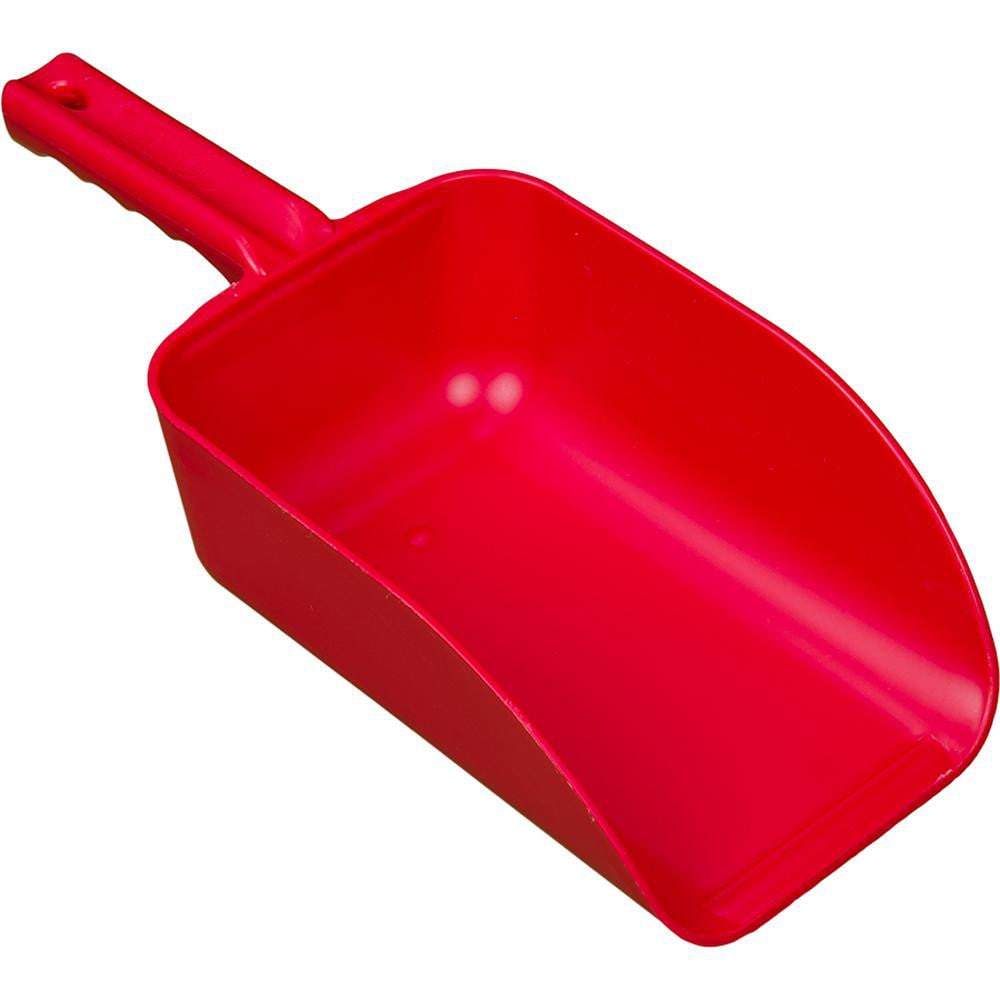 82 oz Red Polypropylene Flat Bottom Scoop