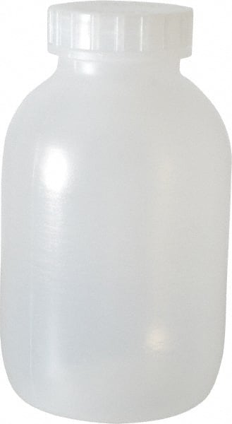 64 to 127.9 oz Polyethylene Wide-Mouth Bottle: 4.9" Dia, 8.4" High