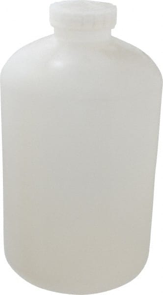 1 to 4.9 gal Polyethylene Wide-Mouth Bottle: 7.4" Dia, 13.1" High