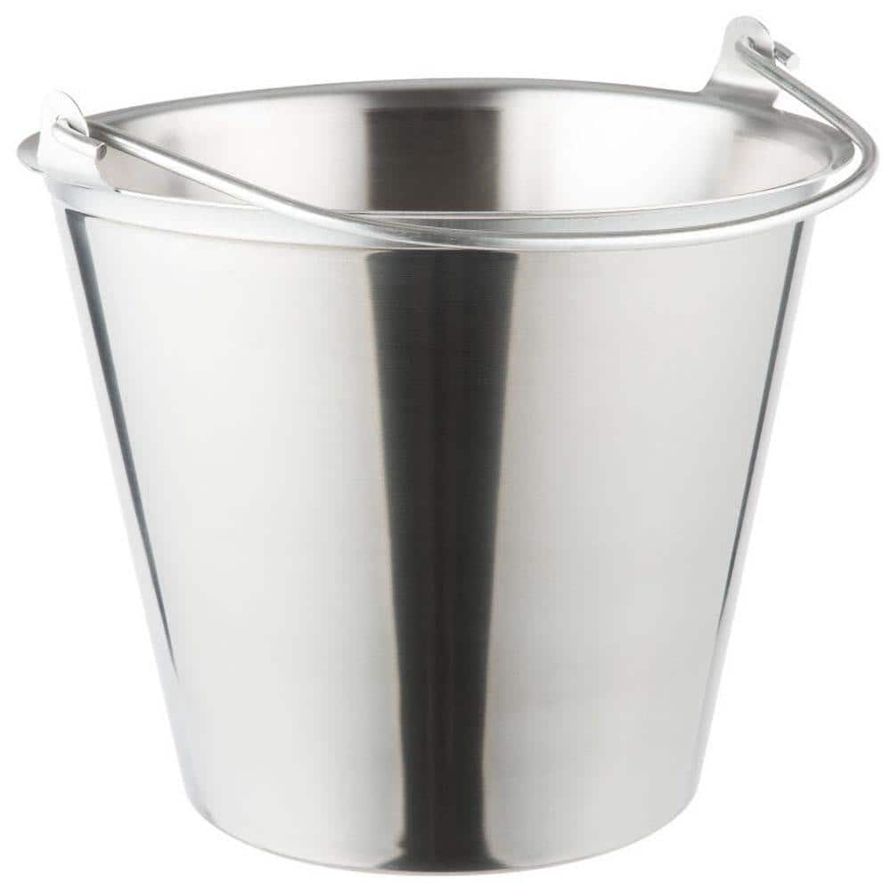 VOLLRATH 58130 Pail: Stainless Steel, 10" High, 12" Dia, with Handle 