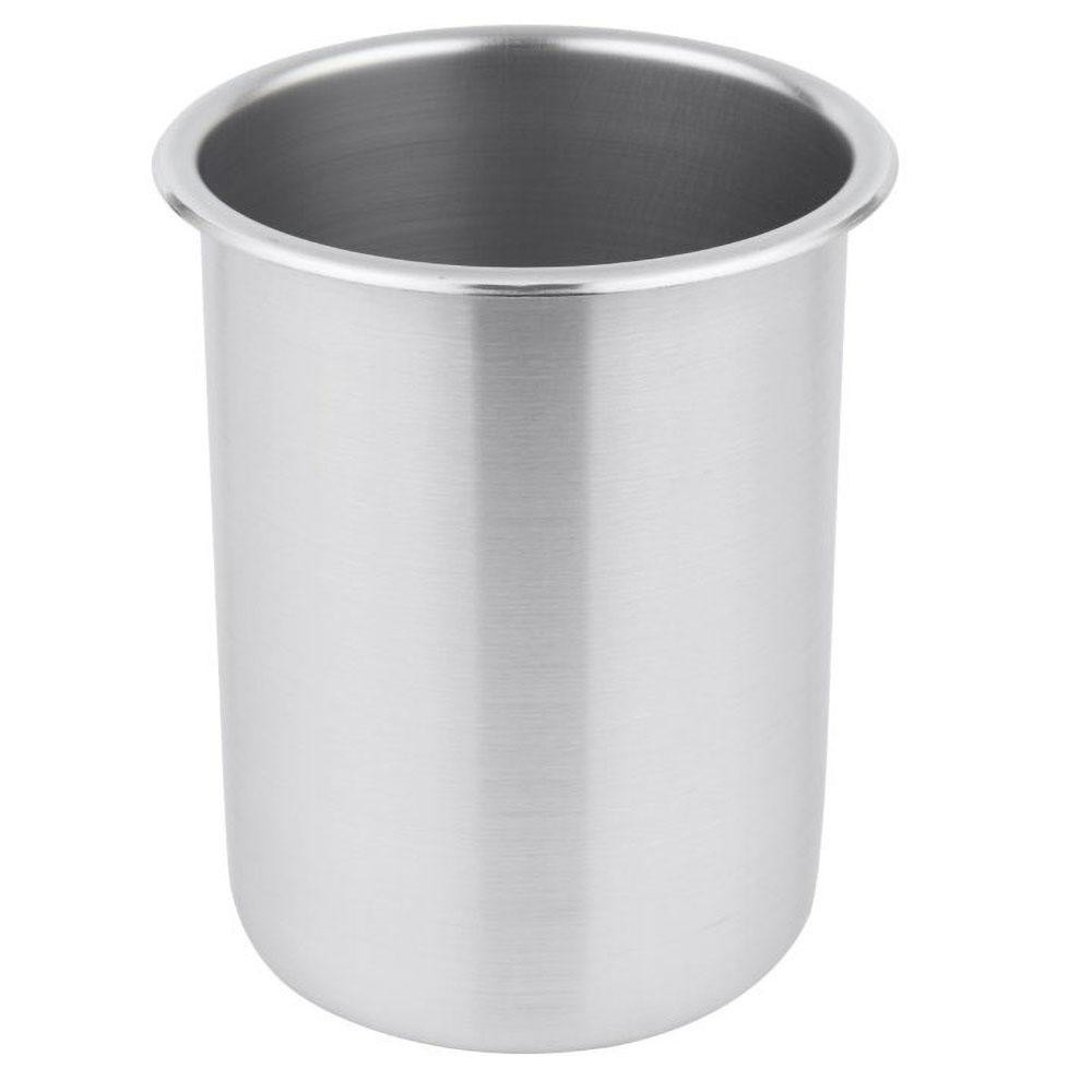 Food Storage Container: Stainless Steel, Round - 6.8" OAH, 4.9" Overall Dia
