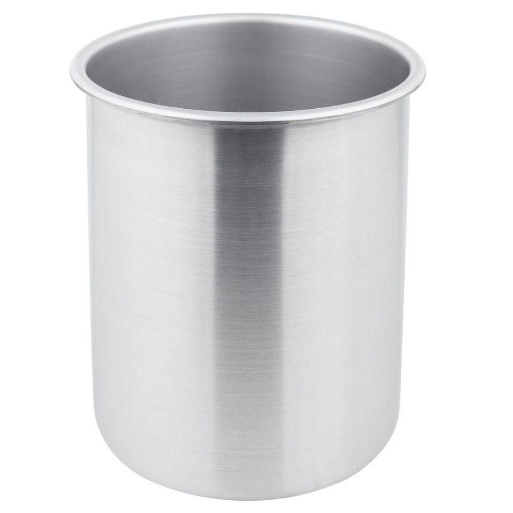 Food Storage Container: Stainless Steel, Round - 8.6" OAH, 7.3" Overall Dia