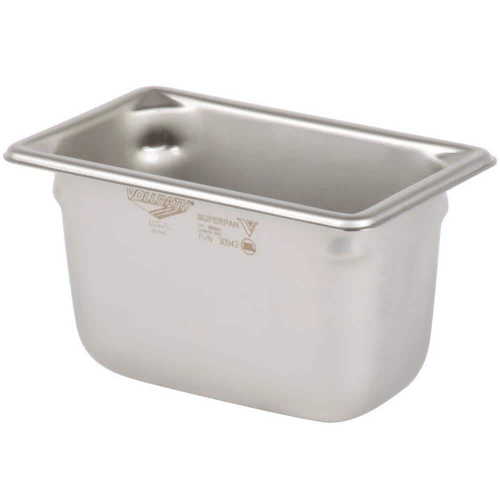 VOLLRATH 30942 Food Pan Container: Stainless Steel, Rectangular 