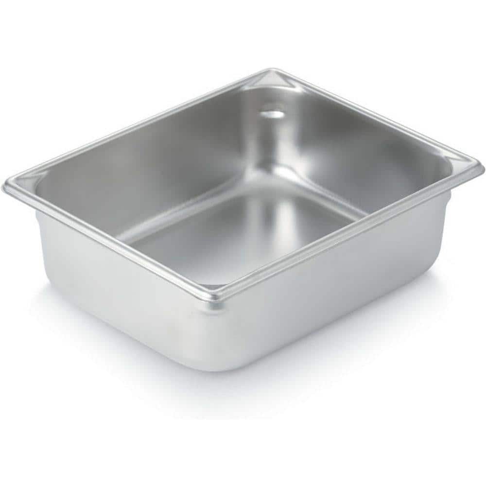 Vollrath Food Pan Container: Stainless Steel, Rectangular - 4 OAH, 10.4 Overall Dia | Part #30242
