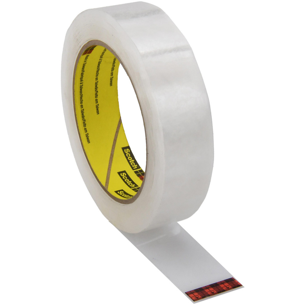 3M | Scotch Packing Tape: 1" Wide, 72 yd Long, Clear, Acrylic Adhesive - Polypropylene, 2.5 mil Thick, Series 605 | Part #00021200713620