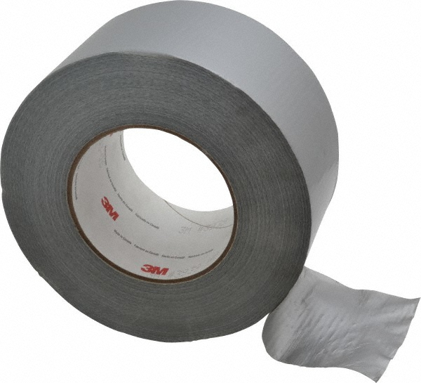 Duct Tape: 3" Wide, 60 yd Long, 9 mil Thick, Polyethylene Foam - Rubber Adhesive, 25 lb/in, Silver, Series 3939